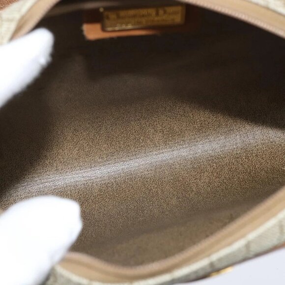 Christian Dior Honeycomb Canvas Shoulder Bag PVC Leather Beige Auth bs30408 - Picture 11 of 16